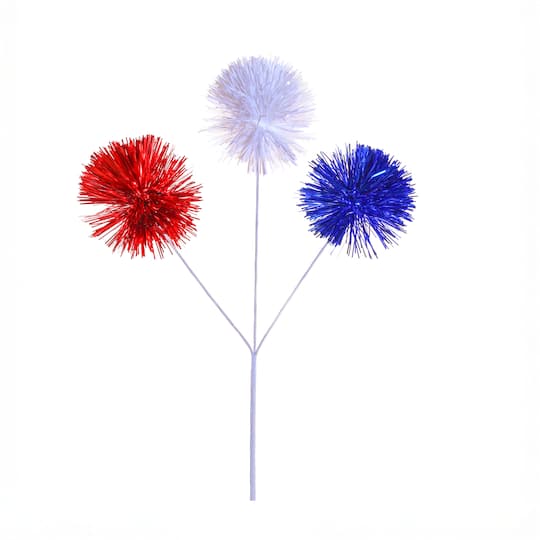 19" Red, White & Blue Pom Pom Pick by Celebrate It™